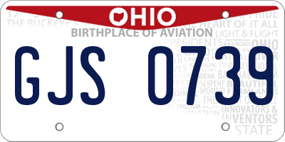 OH license plate GJS0739