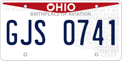 OH license plate GJS0741
