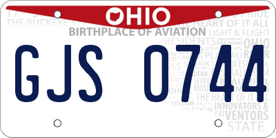 OH license plate GJS0744
