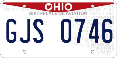 OH license plate GJS0746