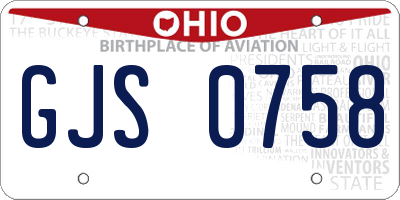 OH license plate GJS0758