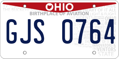 OH license plate GJS0764