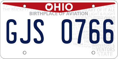 OH license plate GJS0766