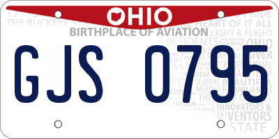 OH license plate GJS0795