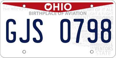 OH license plate GJS0798