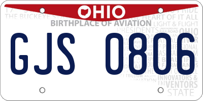 OH license plate GJS0806