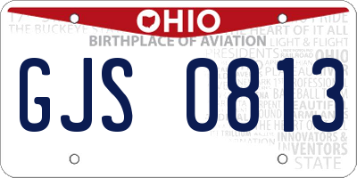 OH license plate GJS0813