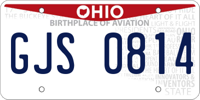 OH license plate GJS0814