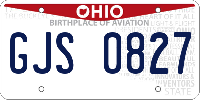 OH license plate GJS0827