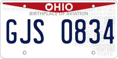 OH license plate GJS0834