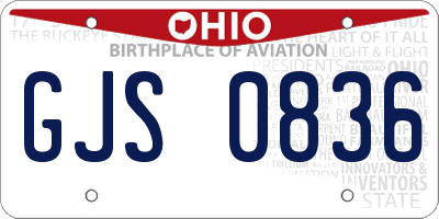 OH license plate GJS0836