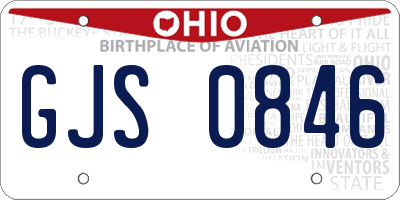 OH license plate GJS0846