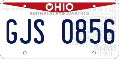 OH license plate GJS0856