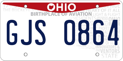OH license plate GJS0864