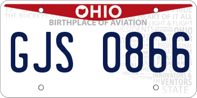 OH license plate GJS0866