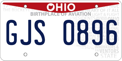 OH license plate GJS0896