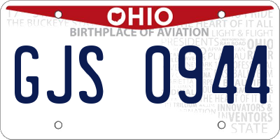 OH license plate GJS0944