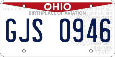 OH license plate GJS0946