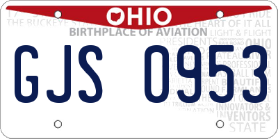OH license plate GJS0953