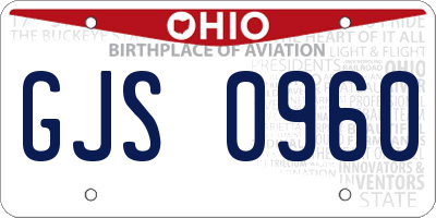 OH license plate GJS0960
