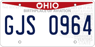 OH license plate GJS0964