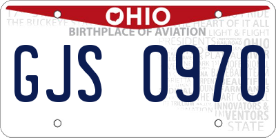 OH license plate GJS0970