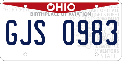 OH license plate GJS0983