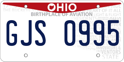 OH license plate GJS0995
