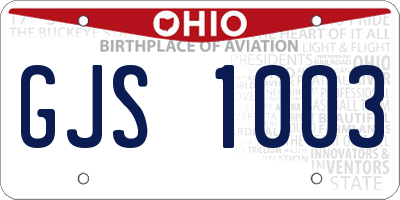 OH license plate GJS1003