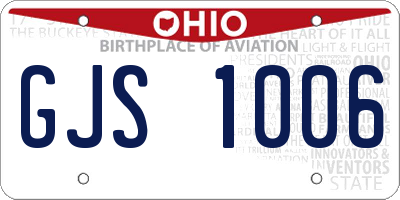 OH license plate GJS1006
