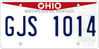 OH license plate GJS1014