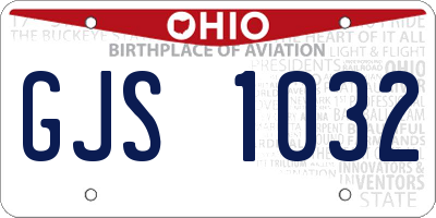OH license plate GJS1032