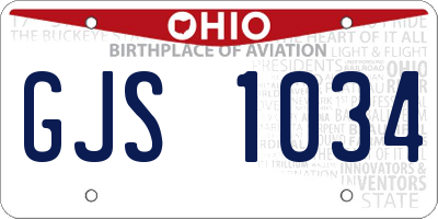 OH license plate GJS1034