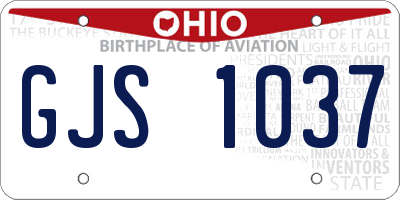 OH license plate GJS1037