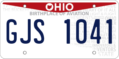 OH license plate GJS1041
