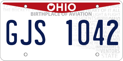 OH license plate GJS1042