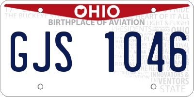 OH license plate GJS1046