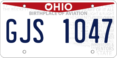 OH license plate GJS1047