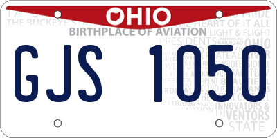 OH license plate GJS1050
