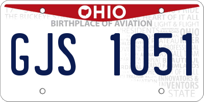 OH license plate GJS1051