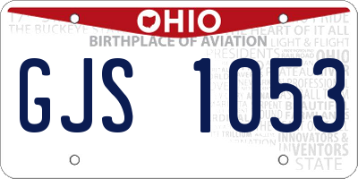 OH license plate GJS1053