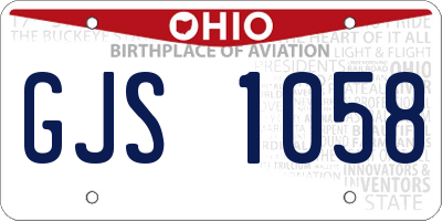 OH license plate GJS1058