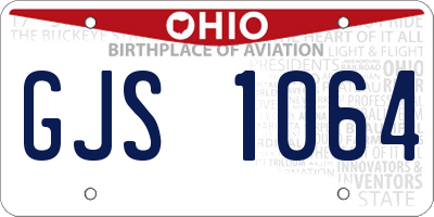 OH license plate GJS1064