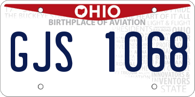 OH license plate GJS1068