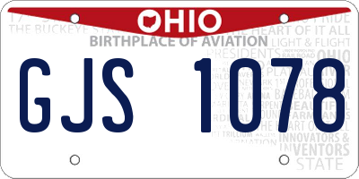 OH license plate GJS1078