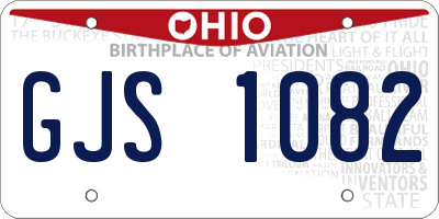 OH license plate GJS1082