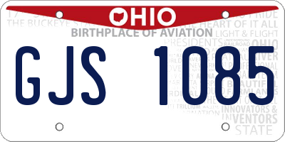 OH license plate GJS1085