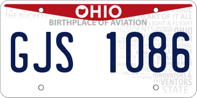 OH license plate GJS1086
