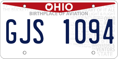 OH license plate GJS1094
