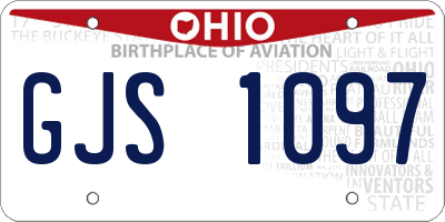 OH license plate GJS1097